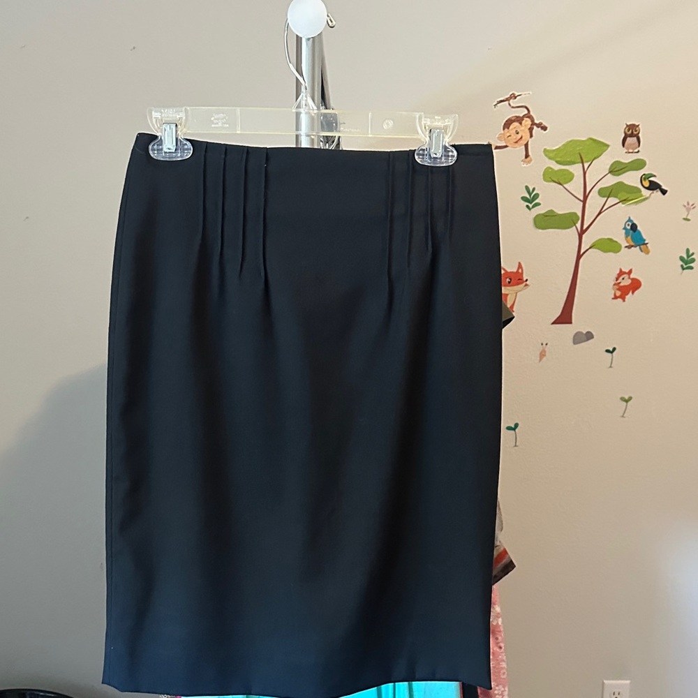 ANTONIO MELANI Black Pencil Skirt with Front Pleats